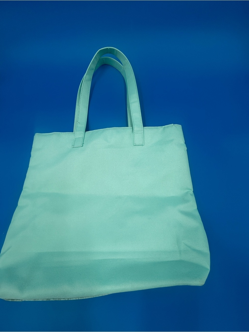 Clinique Mint Tote with Pink Logo